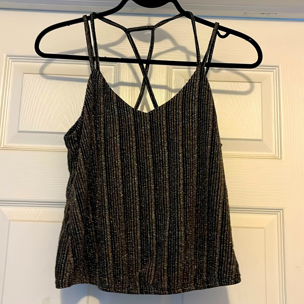 Black with gold LeMay dress tank top from Express size small